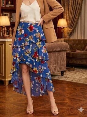 Alice + Olivia Royal Blue Skirt with Lined Waistband NWT Size 8